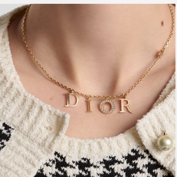 Dio(r)evolution Gold and Crystal Necklace - Picture 2 of 5